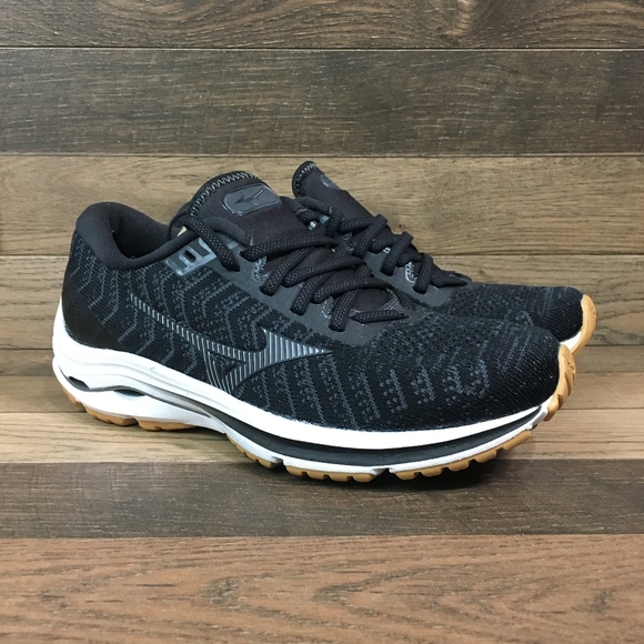 Mizuno Other - Mizuno Wave Rider 24 Waveknit Black/Dark Shadow Running Shoes Size 7.5